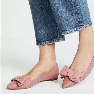 Tory burch rosalind leather seashell pink flat 8.5